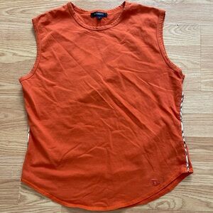 BurberryOrange Sleeveless Cotton Tank Top